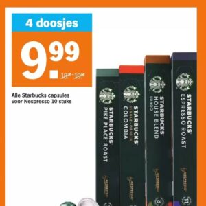 Beste aanbieding: Starbucks koffiecups 4 doosjes voor 9,99 bij Albert Heijn