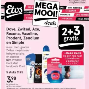 Etos Dove Rexona Prodent Zendium